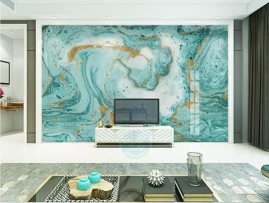 turquoise wallpaper for bedroom