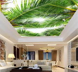 palm tree leaves ceiling mural