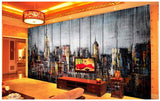 3d city reto style wall mural