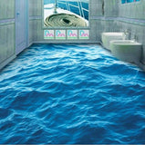 blue ocean self-adhesive floor mural