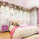 floral curtain wall mural