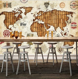 3D Retro World Map Theme Wallpaper for Walls Wall Art