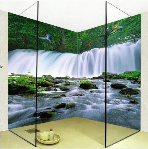 self-adhesive waterfall bathroom mural