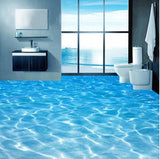 blue water floor mural