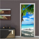 door tropical scene wallpaper