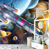 planets spaceship rocket wallpaper 