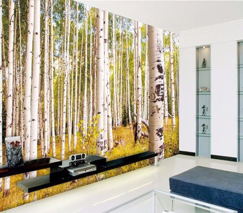 white birch trees wallpaper